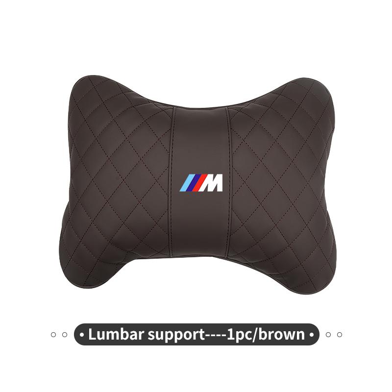 WCHT7 For BMW Leather Car Headrest Lumbar Support Neck Pillow Waist Cushion Auto Accessories E30 E34 E36 E39 E46 E52 E53 E60 E61 E62