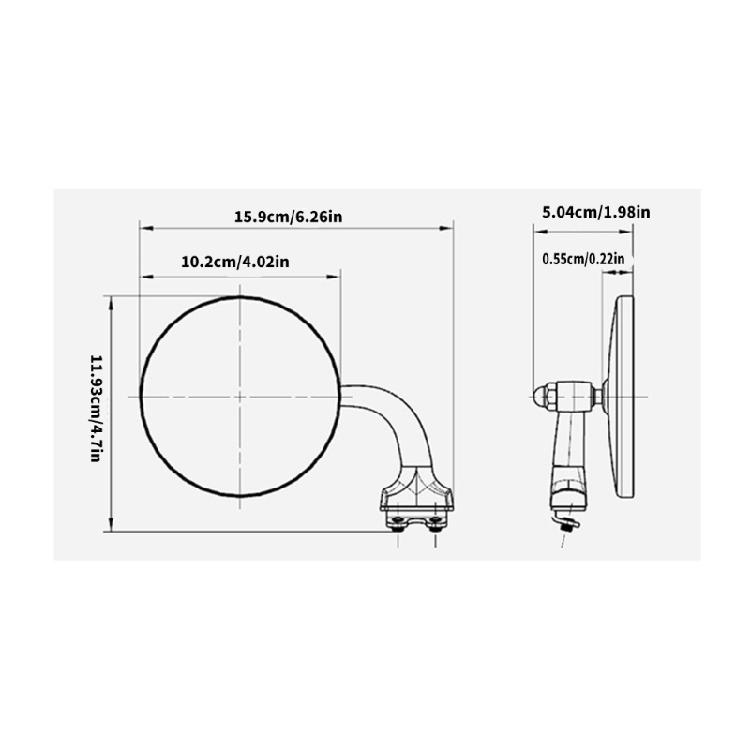 Zeitloser Retro Automobilspiegel Korrosionsbeständige Oberfläche Weites Sichtfeld Einfache DIY-Montagen Einfaches Befestigungsdesign