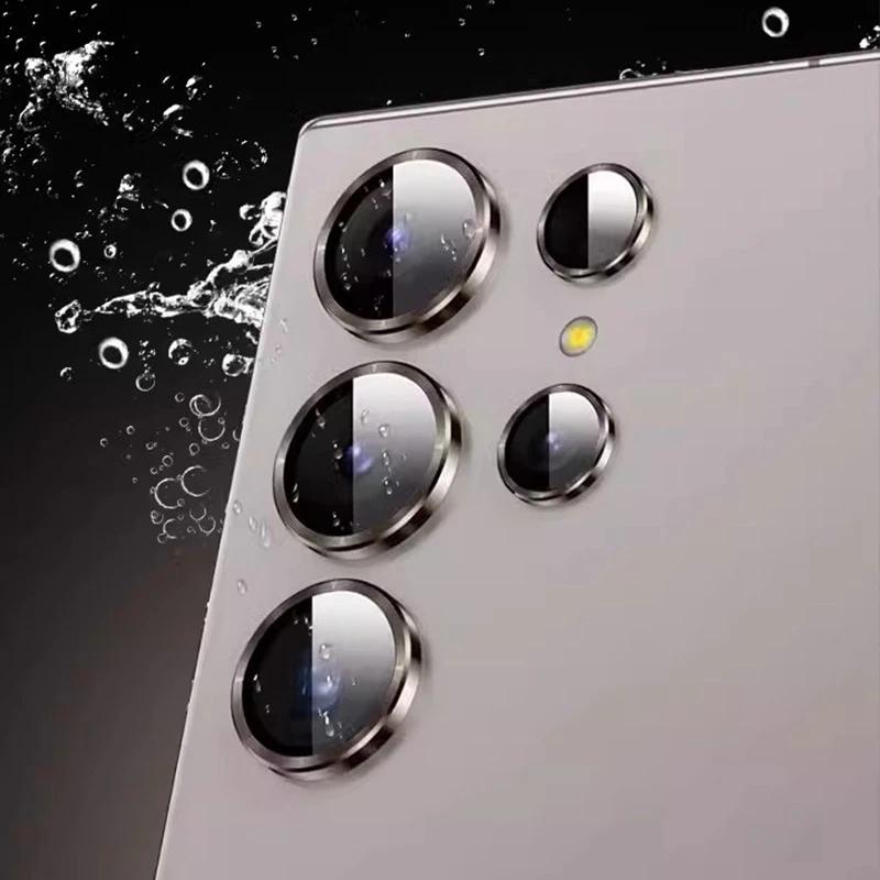 Metal Lens Ring Glass For Samsung Galaxy S24 Ultra S24 Plus Full Cover Camera Lens Protector Glass S23Ultra S23FE Protective Cap