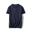 Half Sleeves Cotton and Linen Men's Summer Trendy Menswear Short-Sleeved Retro T-shirt