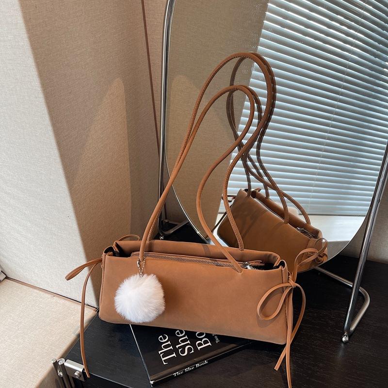 

Нишевая сумка подмышку женская новая трендовая модная сумка-багет универсальная сумка через плечо ручная сумка коричневый