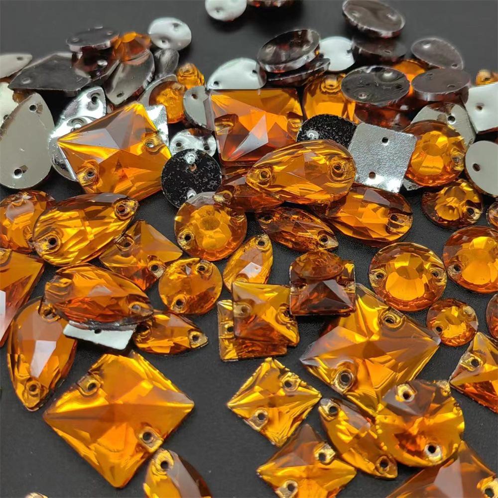 Red Resin Shiny Glass Rhinestone Stickers: Mixed Style Sewing Accents for Dancewear