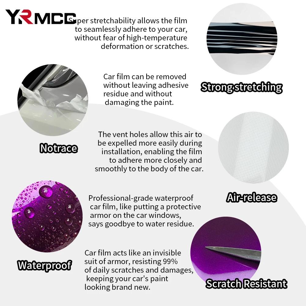 PET Glossy Purple Vinyl Wrap Film Car Adhesive Vinyl Wrap Sticker with Air Release Bubbles Free for Motorcycle Car Film Covering