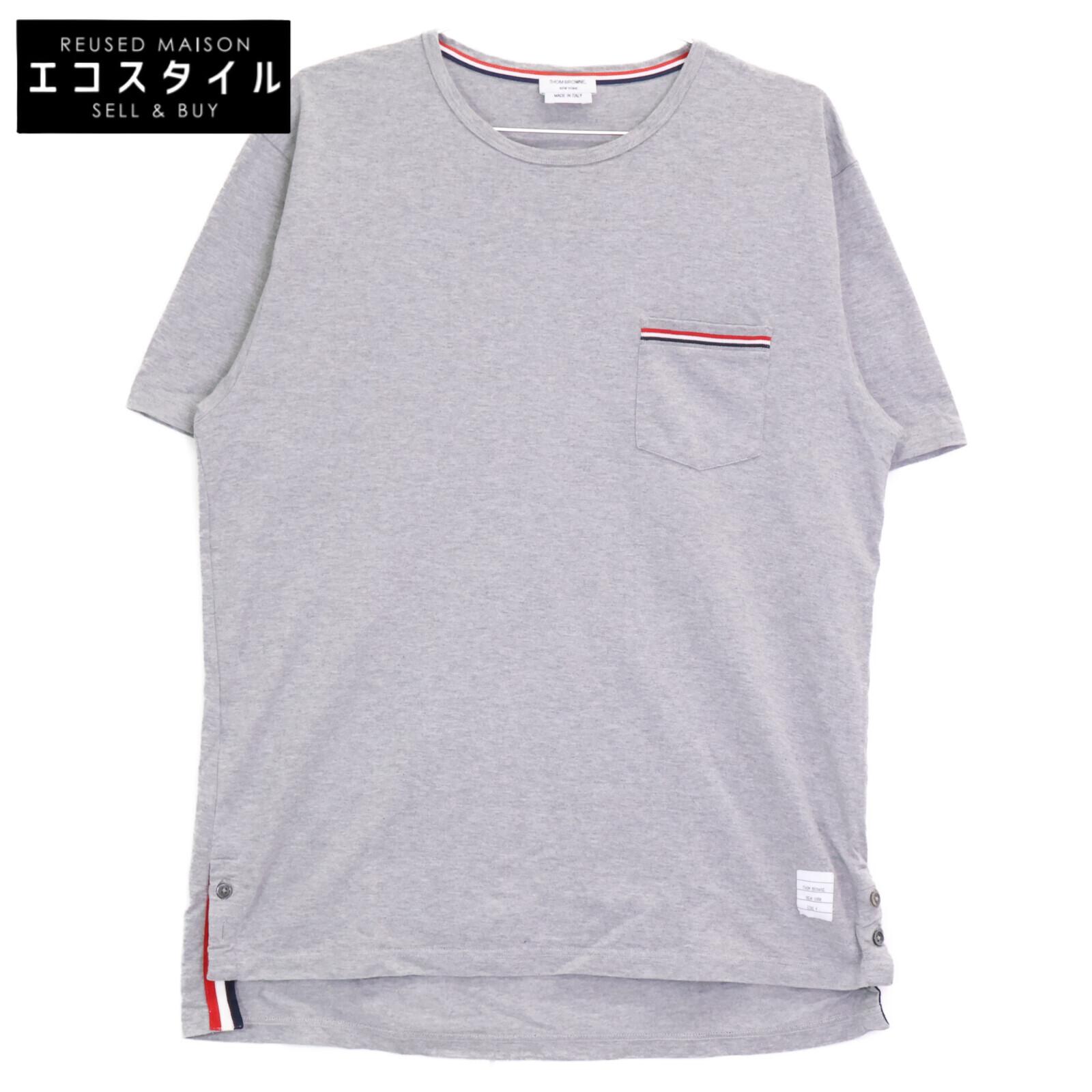 

THOM BROWNE [Domestic Regular] MJS010A-01454055 RWB Pocket Short Sleeve T-Shirt/ tops 4 grayUsed