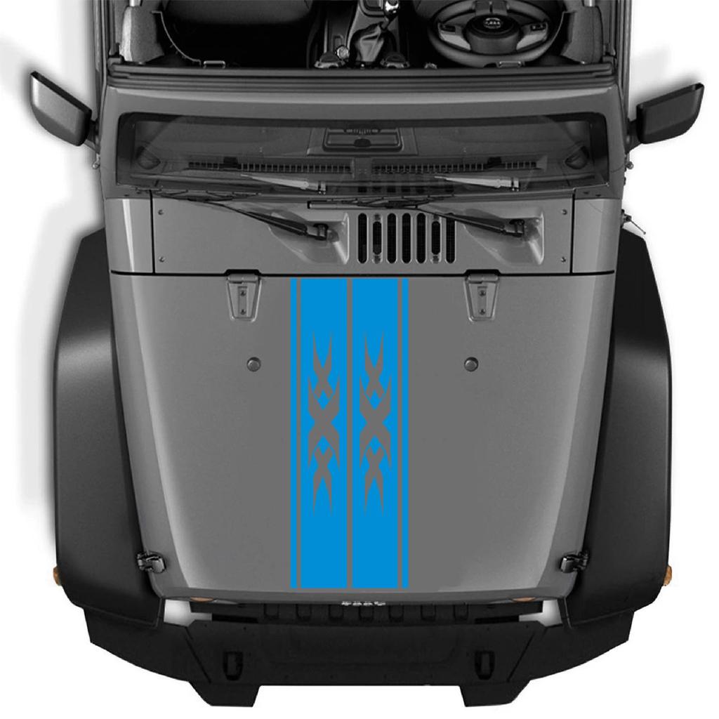 Hot-Selling X Car Engine Hood Sticker - Creative Racing Stripes for a Modified Vehicle