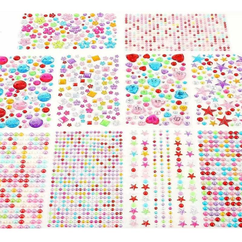 Children's Gem Crystal Sticker Set - Creative Acrylic Diamond Decoration & Kindergarten Reward Stickers