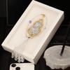 Diamond-Accented Luxury Gourd Pendant for Car Rearview Mirror - Elegant Interior Decoration for Women