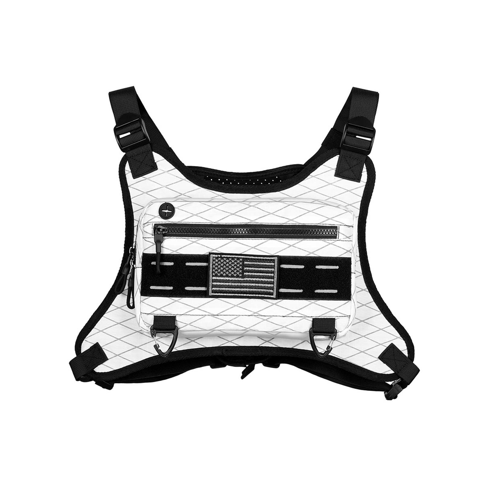 

Дышащая спортивная сумка на грудь, легкая регулируемая передняя сумка для бега белый