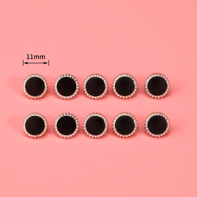 Pearl Button Versatile Round Shirt Button Top Cardigan Shirt Delicate Button Women'S Clothing Decoration