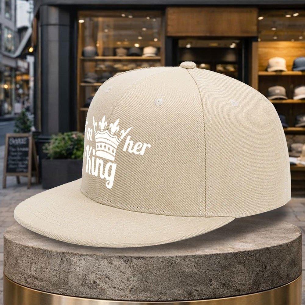 Pc Pcs I Am Her King Printed Baseball Cap  Adjustable Duckbill Flat Brim Hat Suitable for Golf Travel  Streetwear Lightwei