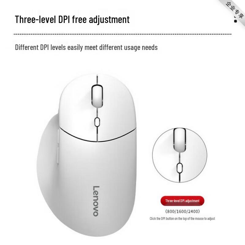Lenovo M27 Dual-Mode Ergonomic Wireless Mouse