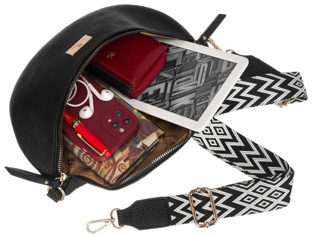 Elegant women's waist bag made of eco-leather - Peterson