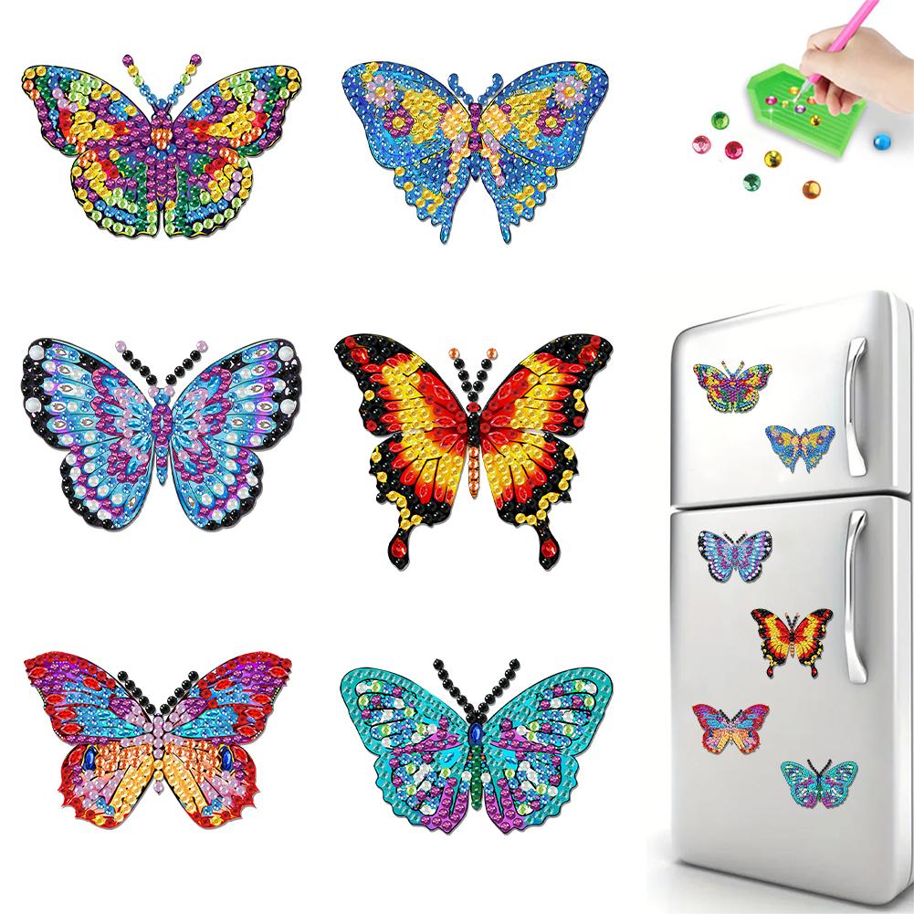 

6Pcs Acrylic Animals Fridge Stickers Diamond Art Fridge Magnet Diamond Painting Refrigerator Magnet for Adults Kids Beginners