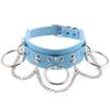 Punk Rock Harajuku Rivet Necklace Choker Collar for Women Men Girls Fashion PU Leather Alloy Cool Gothic Lock Link Circle Collar Choker Necklace