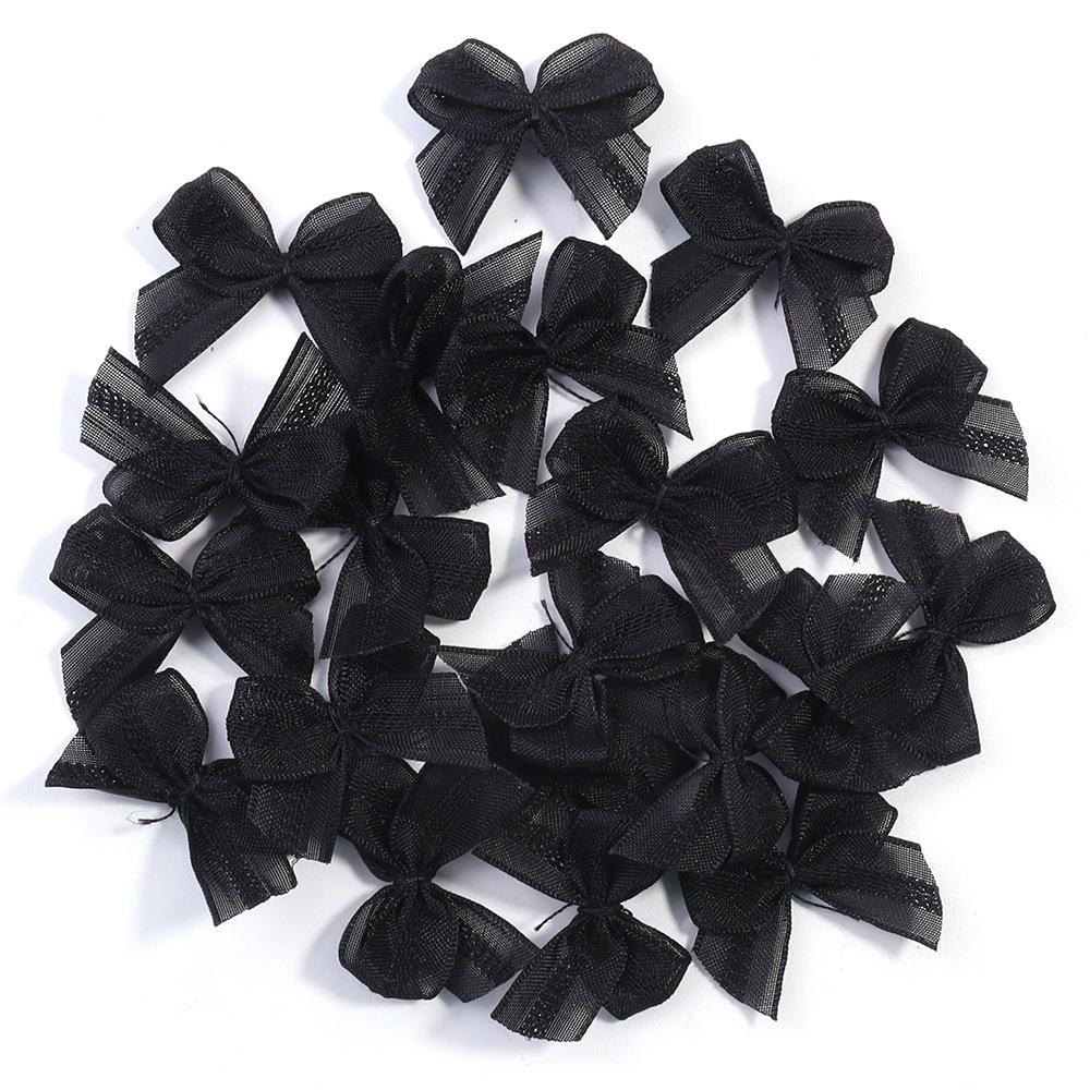 30Pcs/Lot Pink Purple Mesh Lace Bows Polyester Satin Ribbon Patch Applique DIY Decoration Headwear Accessories