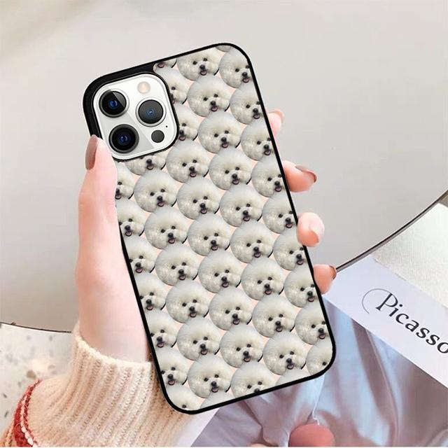 Cute Cartoon Bichon Frise Phone Case for iPhone 17 Air 16 16e 15 Plus for Apple 13 11 12 14 Pro Max Cover coque fundas
