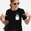 Maglietta Divertente per Donne Adolescenti T-shirt Abbigliamento Vintage Streetwear Uomo Tasca Intelligenza Fumetto Quotidiano Stile Harajuku Moda
