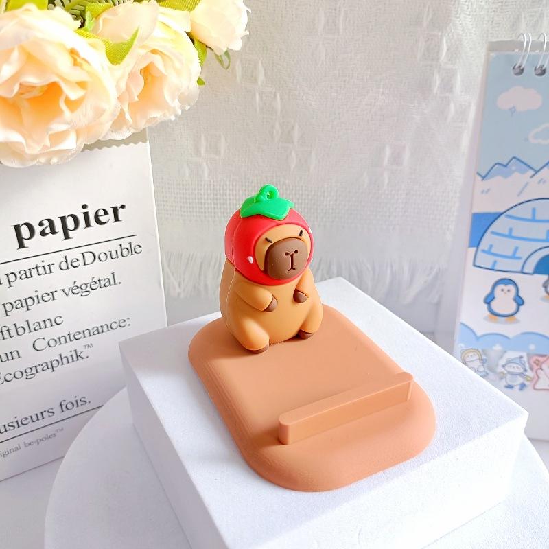 Süßes Capybara Kapibara Dreidimensionale Puppe Fauler Schreibtischhalter Kreativer Handyhalter Kleines Ornament