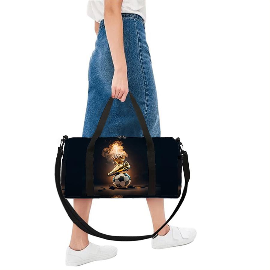 Large Travel Bag Flame Football Multi-Functional Duffle Tote Bag Handbags Waterproof Gym Bags For Boys/Girls Kids Fitness Bag
