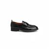 Rindslederversion Retro-Leder Schwarz Slipper Damen Dickabsatz Britischer Stil Kleine Lederschuhe Flachmund Ein Pedal Faule Lederschuhe