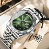POEDAGAR Fashion High Quality Men Clock Waterproof Date Week Watch for Man Stainless Steel Luxury Quartz Watches + Box