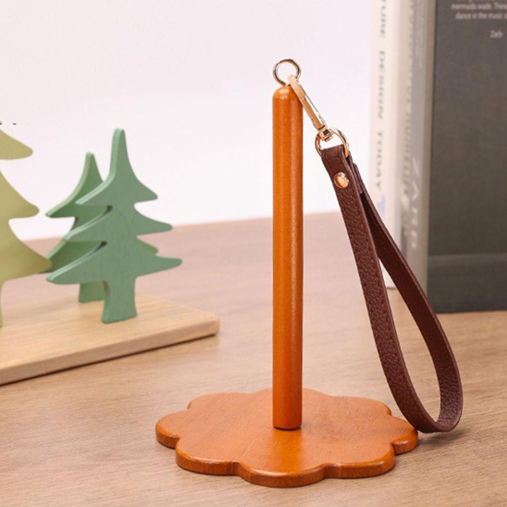 Portable Wooden Yarn Holder with Wristband Lightweight DIY Sewing Thread Spool Reusable Rotatable Wrist Yarn Ball Stand