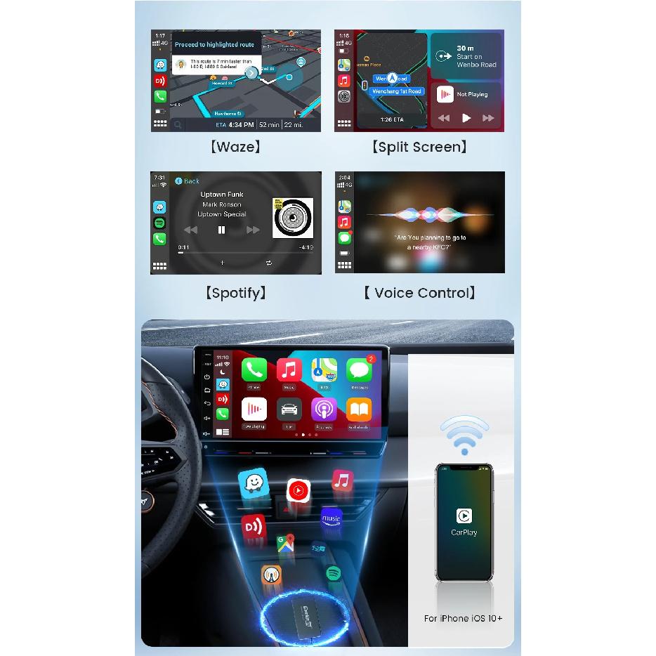Carlinkit Wired/Wireless CarPlay Wireless Android Auto Dongle Mirror For Modify Android Screen Car Ariplay  Smart Link IOS 14 15