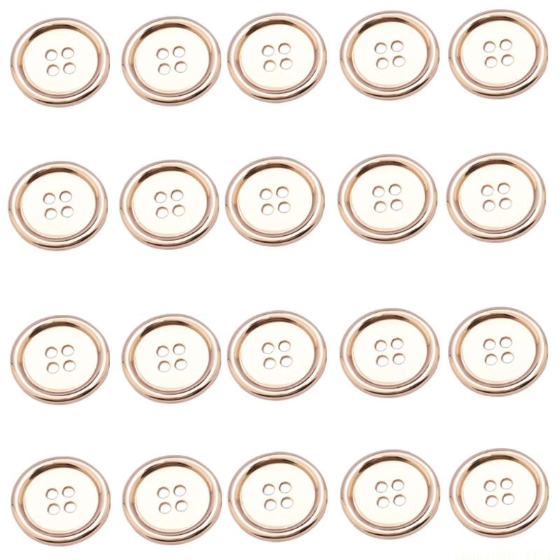 QX2E Fashionable Thin Edges Metal Button Four Eye Designs For Sewing Garments Alloy