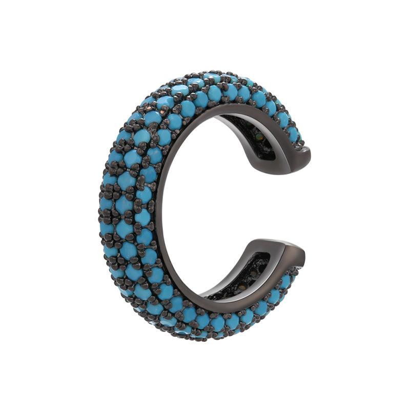 Bead Buckle Jewelry Micro-Inlaid Colored Diamond Ear Bone Clip Color Zirconium Simple Ear Clip Earrings Copper 18K Gold-Plated Ve131