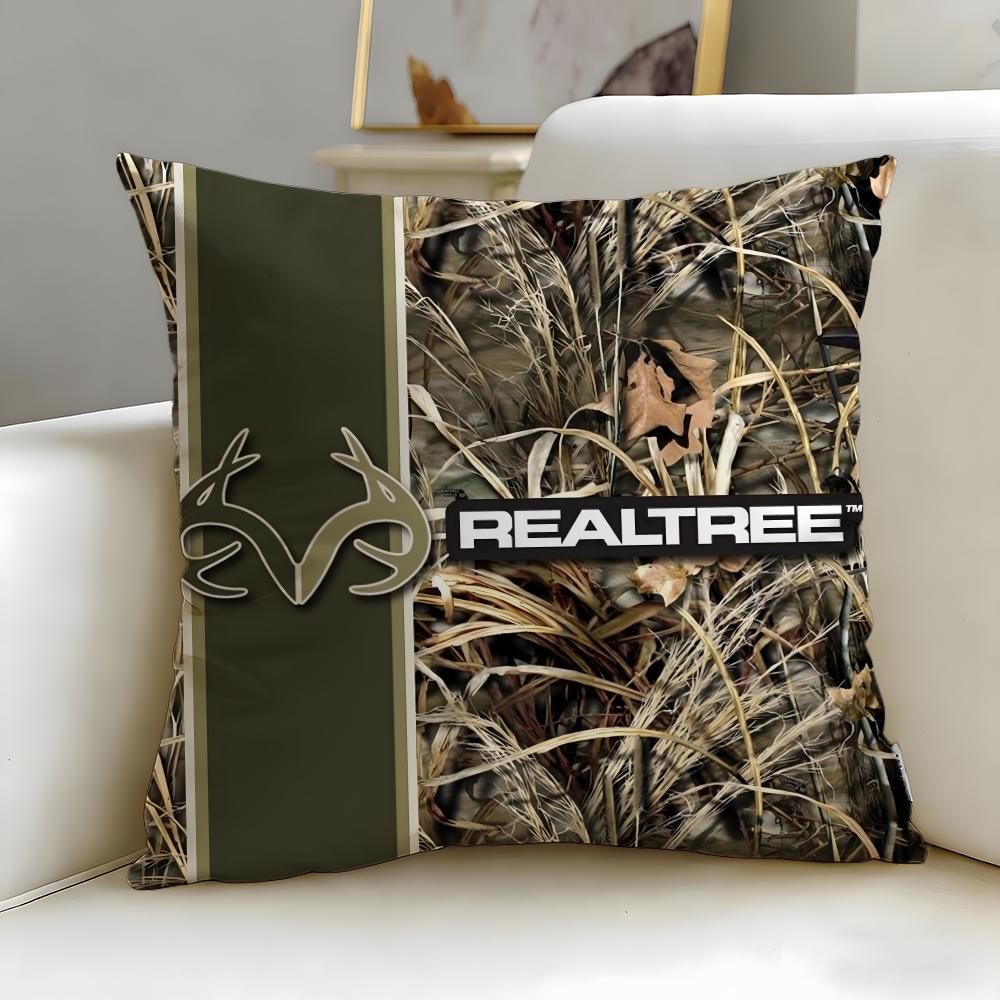 classic brand Realtree Cushion Cover Soft EasyWash Pillow Case Versatile for Couch Bed Travel and Office 30X30cm