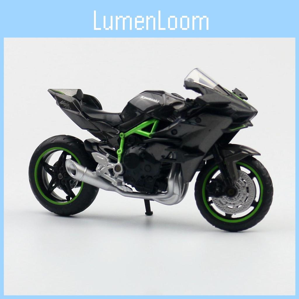 Alloy Kawasaki Ninja H2r Motorcycle Model For Children Kids Toy With Inertia Control Black