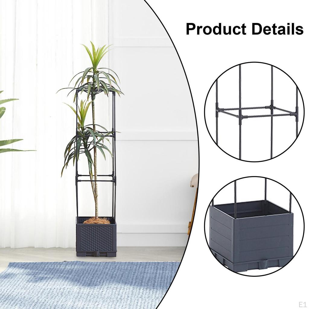 Planter Box with Trellis Plant Pot Minimalist Practical Raised Garden Bed Tomato Cage for Climbing