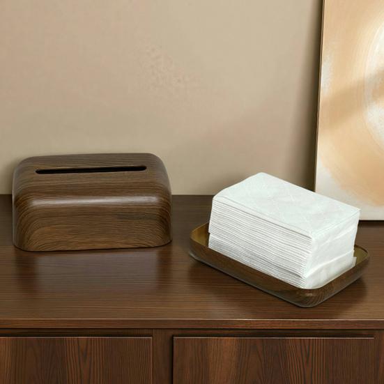 Tissue Box Cover Large Capacity Easy To Use Spring-loaded Universal Decorative Cube Facial Tissue Holder Paper Dispenser