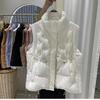 2025 Women's Embossed Stand Collar Down Vest – Warm, Loose, Fashionable Cold-Weather Jacket