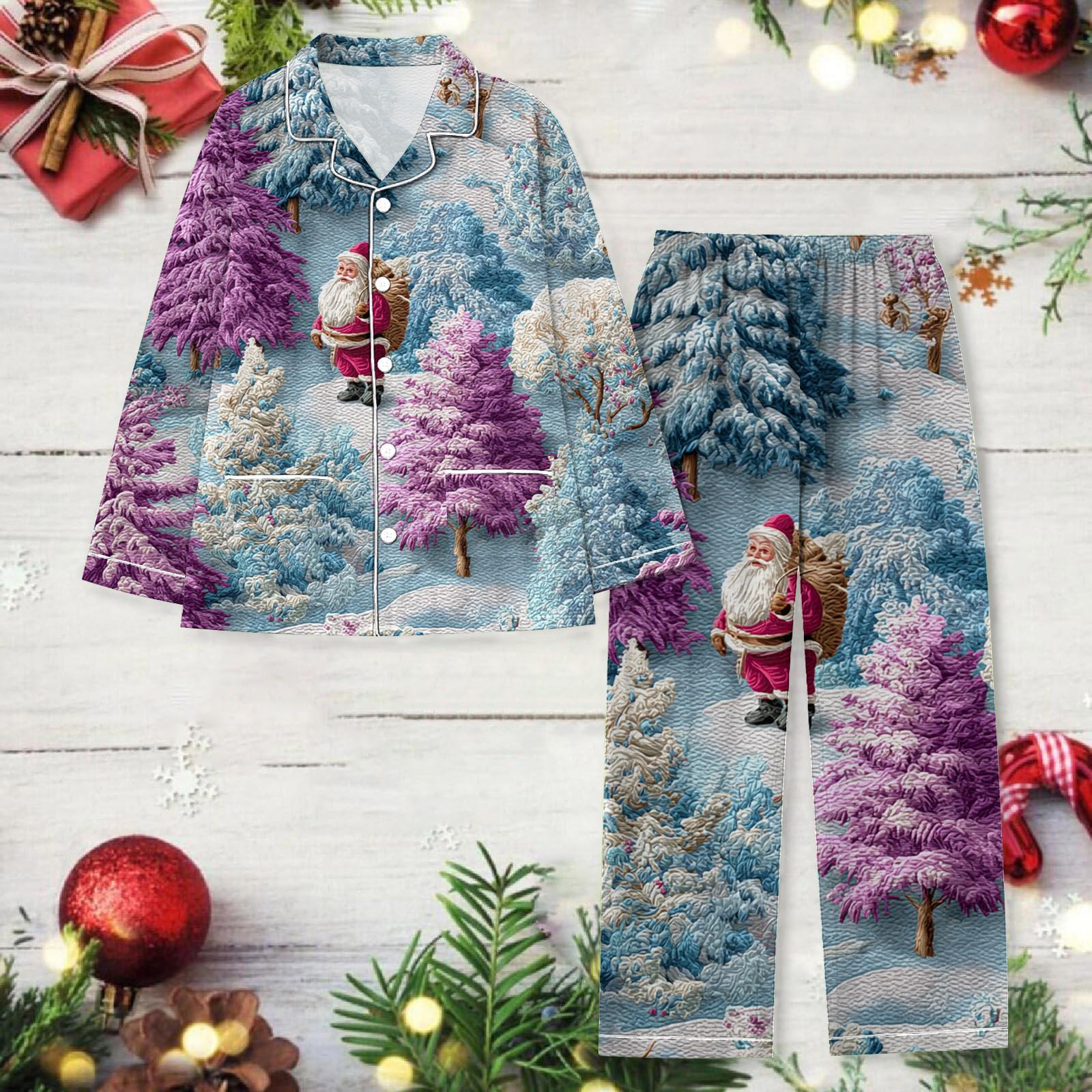 

Женский рождественский комплект для дома с длинным рукавом и длинными брюками L