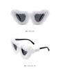 European-American Fashion Irregular Heart-Shaped Sunglasses - Plush, Fluffy, Quirky Love Heart Design (2022)