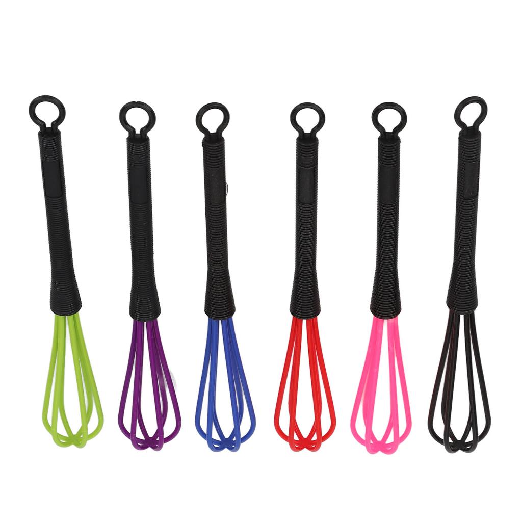 Hair Color Cream Whisk Prevent Slip Handle Plastic Balloon Stirrer Tool for Salon Kitchen 6pcs