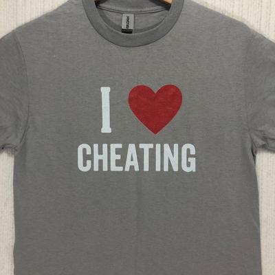 I Love Cheating Funny Graphic T-Shirt Gray Gildan Mens Small Short Sleeve Tee Unisex T-Shirt