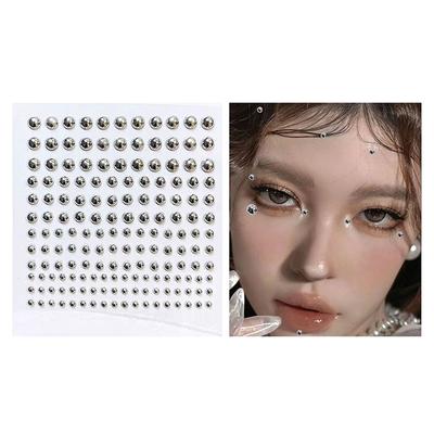 Diamant-Aufkleber, gefälschter Nasenstecker, selbstklebende Strasssteine, nicht durchdringend, für Augen, Ohren, Gesicht, Körperschmuck für Frauen, Aufkleber, Kristall