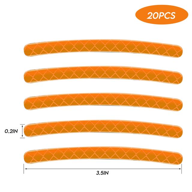 5/20pcs Car Wheel Hub Reflective Sticker Tire Rim Reflective Strips Luminous Sticker for Night Driving Car-Styling Accessories