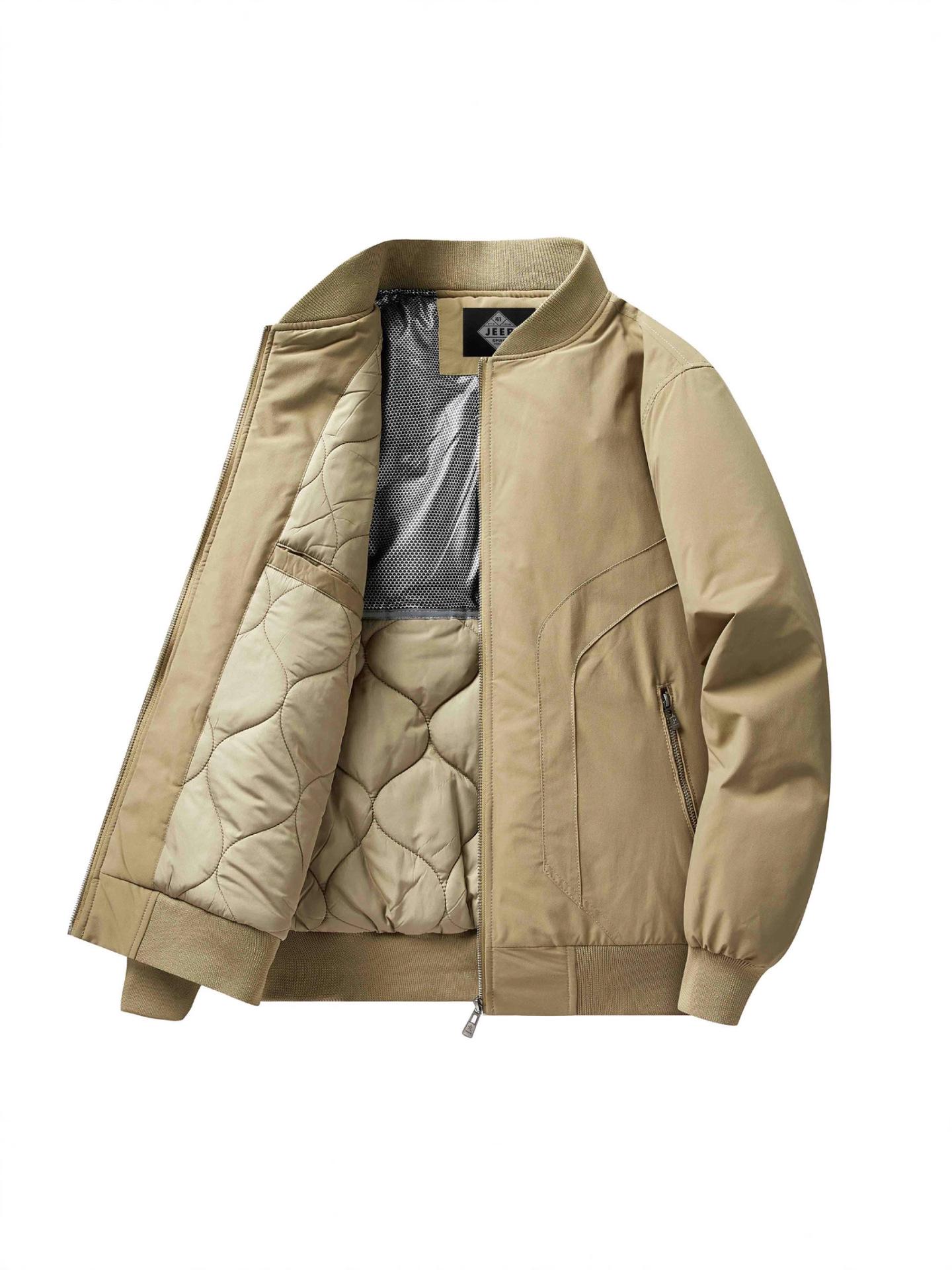 

Military Green Casual Padded Bomber Jacket - Stand Collar 4XL