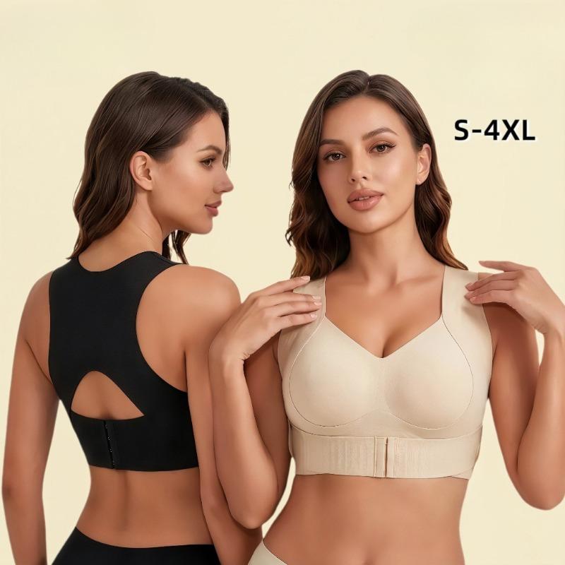 Women European Size Jelly Cup Sports Bra Breathable Posture Support Lifting Anti-Sagging Underwear