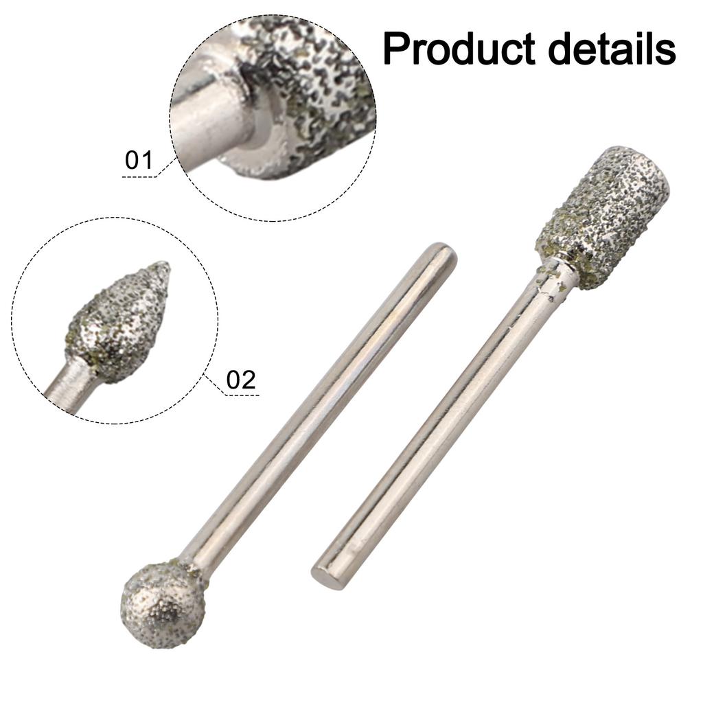 Precision Grinding Bits Emery Carving Tools For Small Projects 46 Silver Precision Grinding For Glass Versatile Application