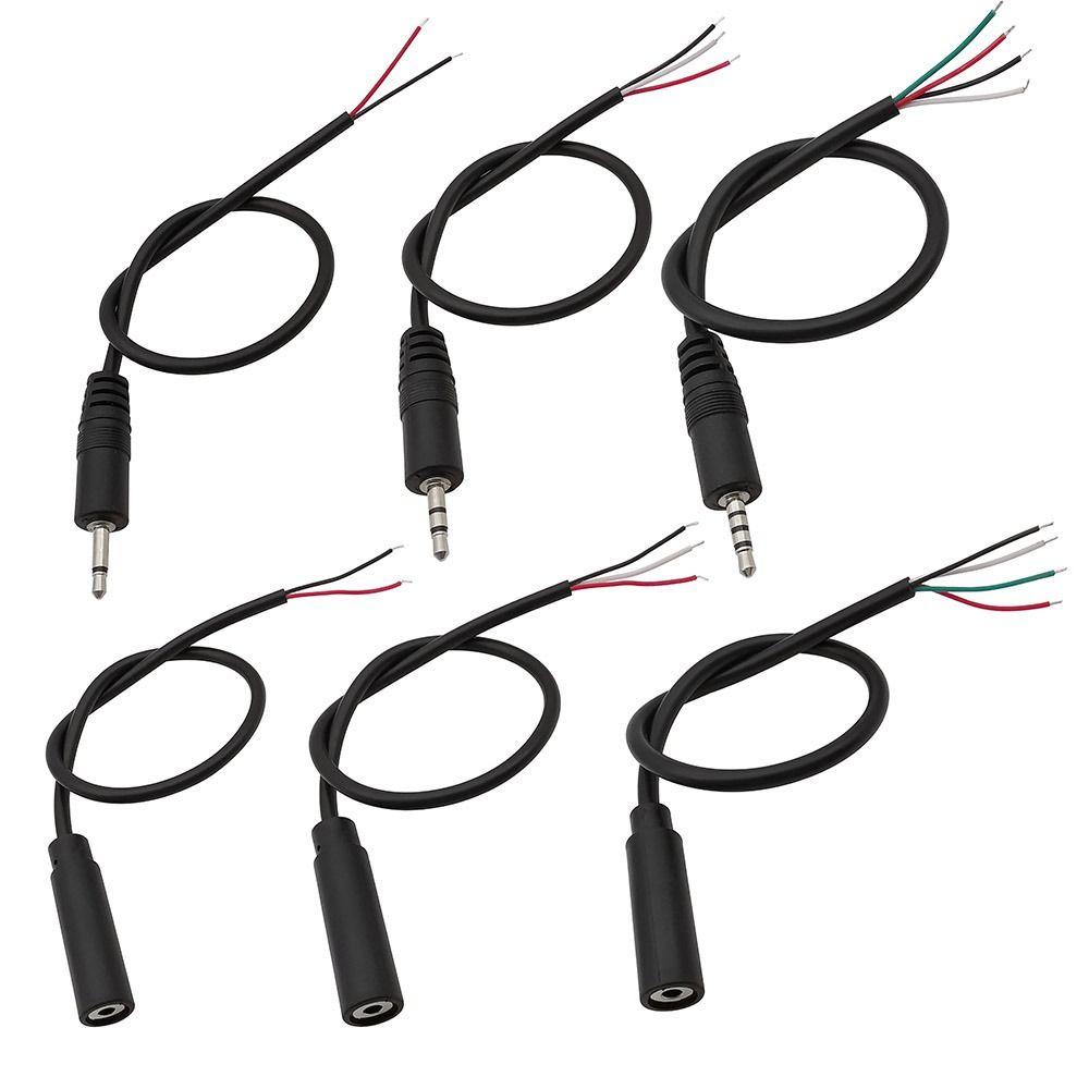 1Pcs 2/3/4Pins Mono Stereo AUX Connector 2.5mm/3.5mm DIY Audio Extension Wire AUX Extension