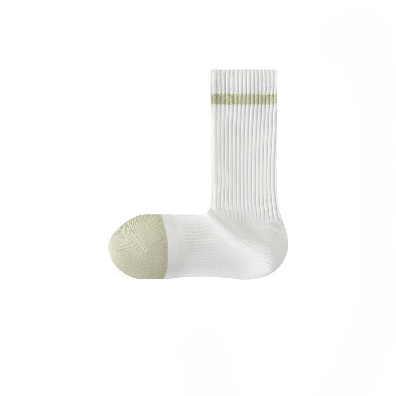 Ladies Spring and Autumn Sports Stripes Pure Cotton Aloe Essential Oil Antibacterial Sweat Absorption Deodorizing Foot Socks