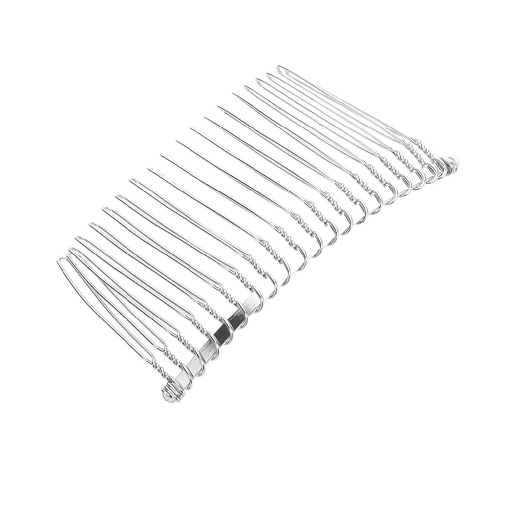Metal Hair Side Comb with Long Teeth Plastic Hairpins Grips Barrettes Clamps for Women Wedding Veil Decorative Headpiece