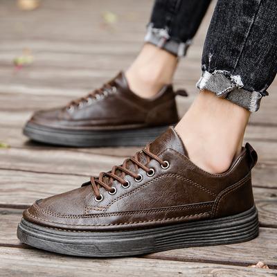 2023 Spring New Leather Men's Shoes Casual Business Fashion Men's Board Shoes Fashion Trend Men's Shoes