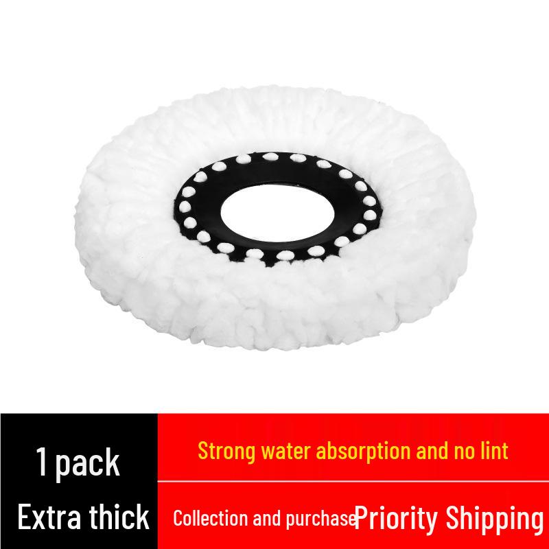 Rotační mop s kulatou hlavou a zesílenou tyčí, s volnýma rukama, obsahuje vodu absorbující mopovou utěrku a kbelík