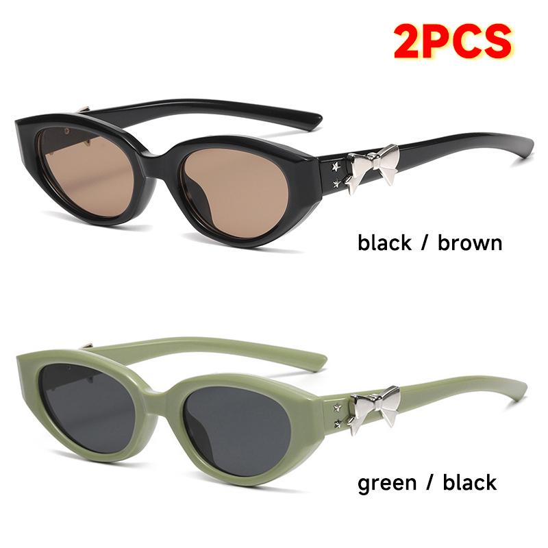 

Trendy Cat Eye Sun Glasses Glasses Ladies High Quality UV400 Sunglass Vintage Eyewear Bow Embellishment Oculos Designer Style Style Sun Eyeglasses
