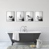 Animals Posters Canvas Painting On The Wall Elepant Tiger Giraffe Zebra Bathtub Nordic Prints Pictures For Bathroom Home Decor